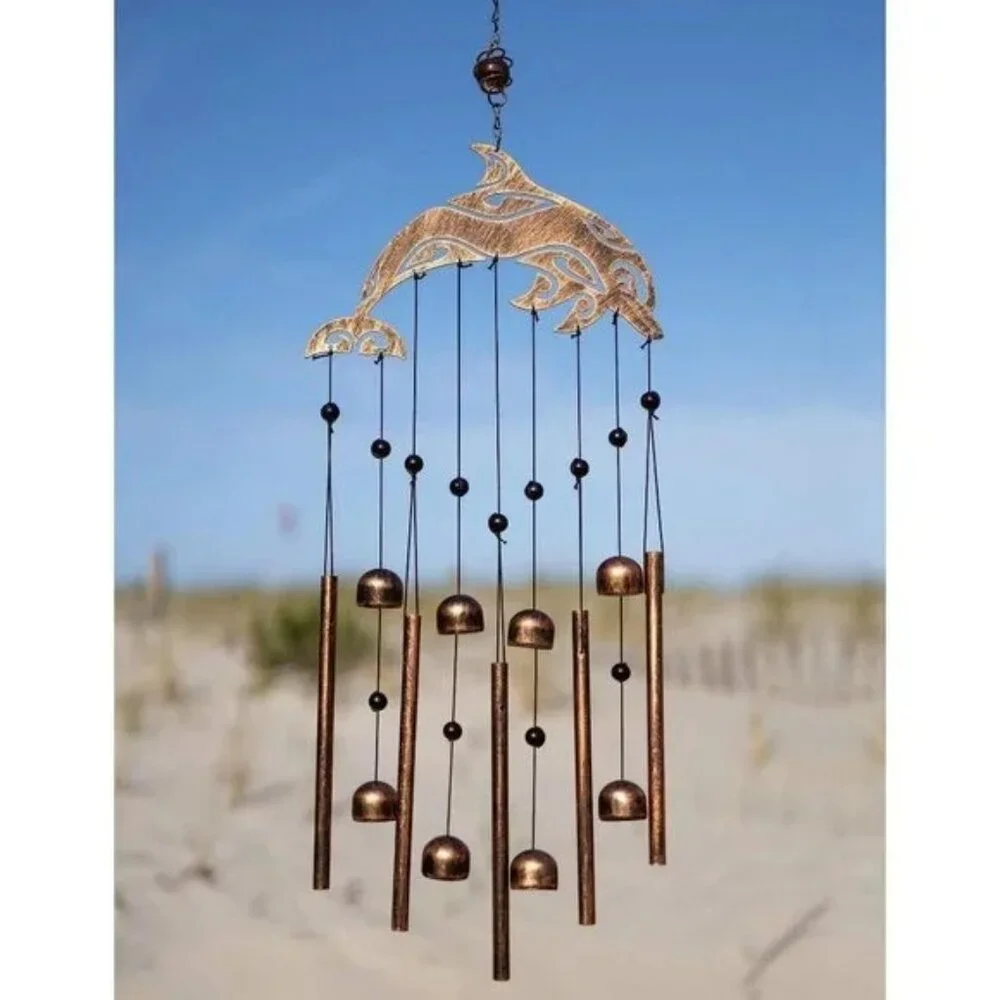 OUTDOOR Decorations Garden Decor - Dolphin Tribal Rustic Copper